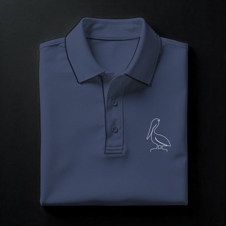 Heather Blue Polo 1771 Design