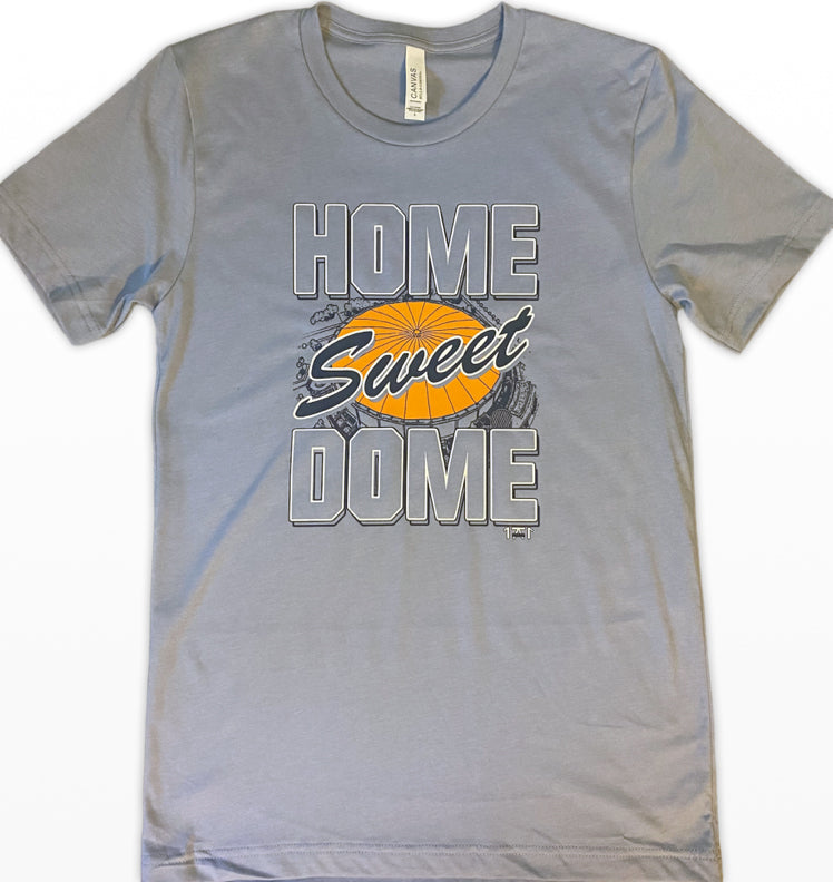 Blue Home Sweet Dome Shirt featuring Tropicana Field (The Trop) in Downtown St. Petersburg