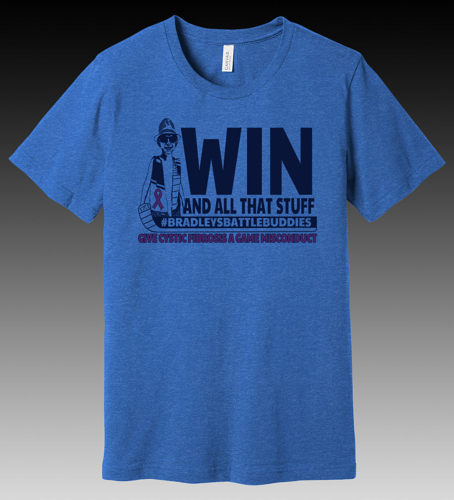 Blue Bradley Cystic Fibrosis fundraiser locally made t shirt