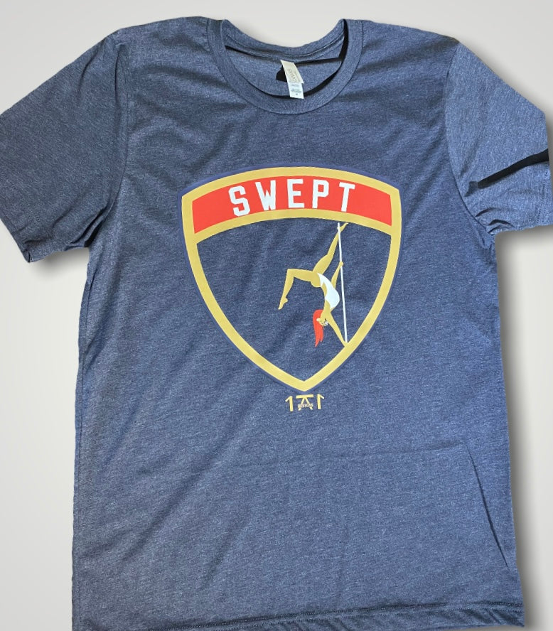 Navy blue florida panther swept hockey t shirt - locally made t shirt