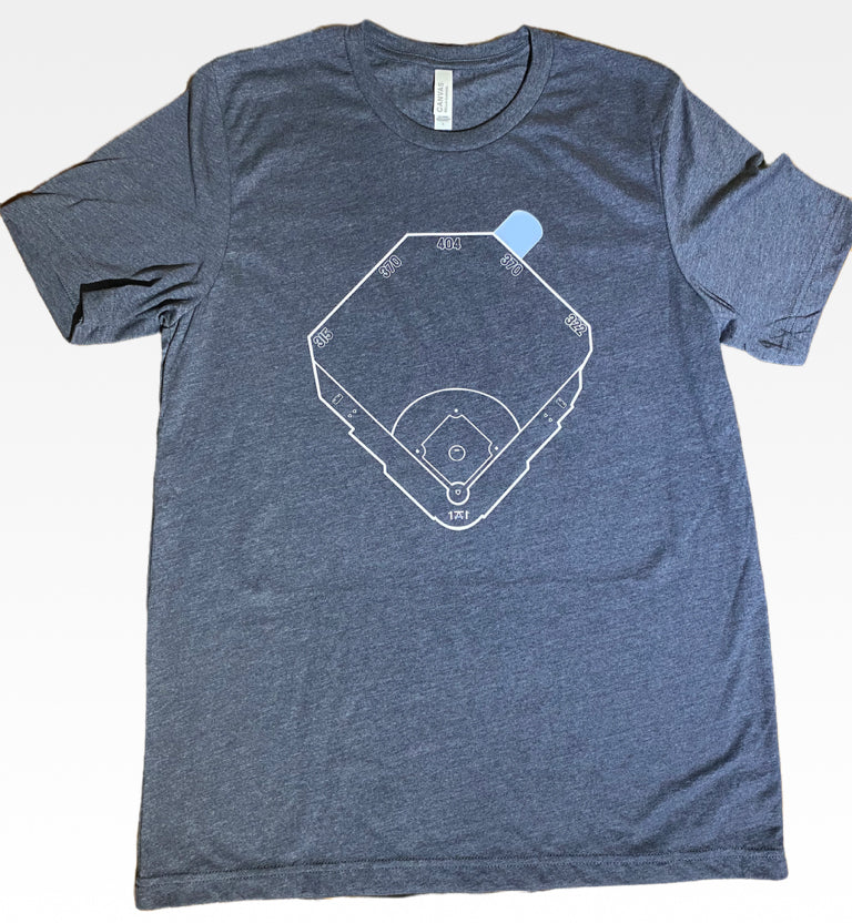 Navy blue shirt featuring America's Ballpark - Tropicana Field in St. Pete St. PEtersburg - locally made 